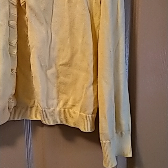 Lands End girls cardigan sweater yellow 7/8. - Picture 4 of 7